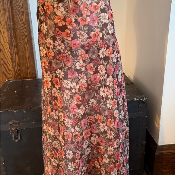 Lost + Wander Floral Maxi Skirt in Peaches, Corals, Browns! - Picture 4 of 7